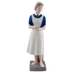 Royal Copenhagen Porcelain Figurine, Nurse, Dated 1969-1974