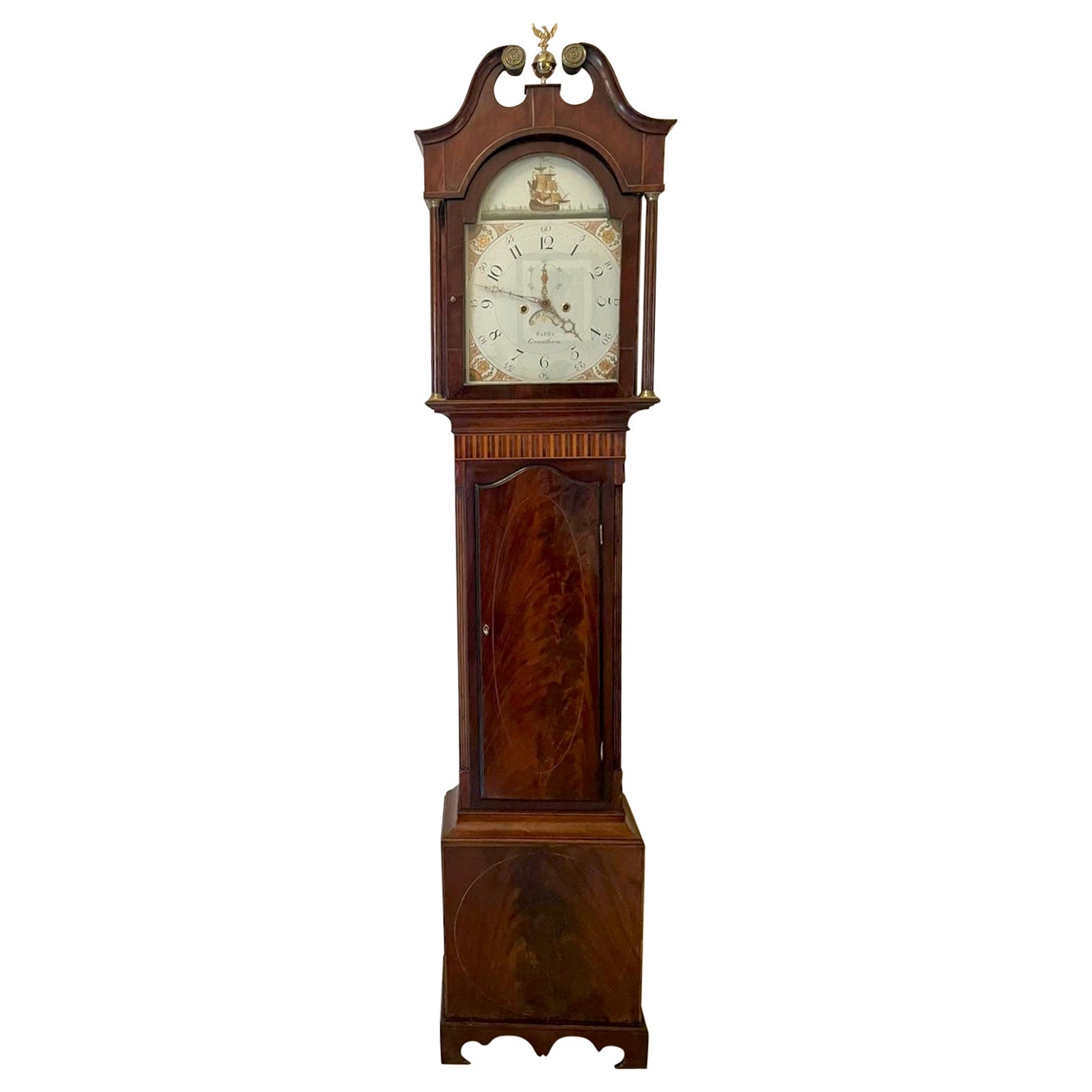 Fine Antique George III Inlaid Mahogany Eight Day Longcase Clock