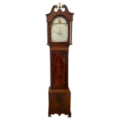 Fine Used George III Inlaid Mahogany Eight Day Longcase Clock