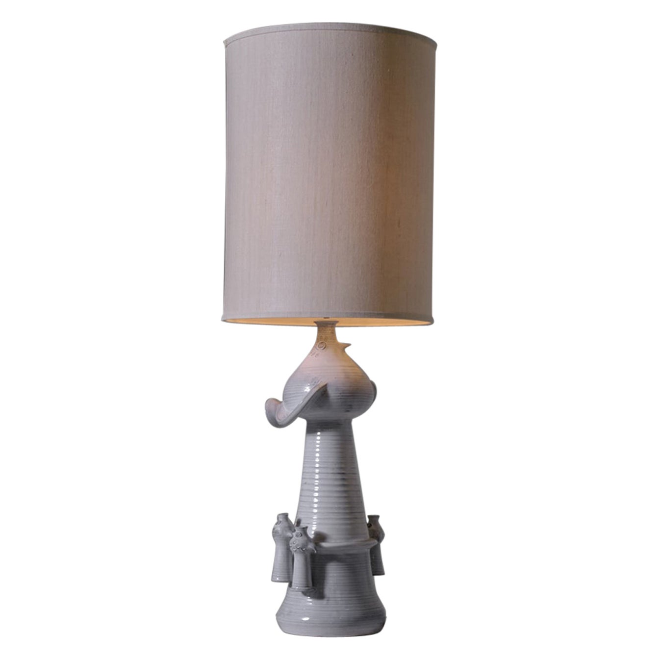 Jacques Ibarra XL Ceramic ‘Oiseau’ Lamp, France, 1960s For Sale