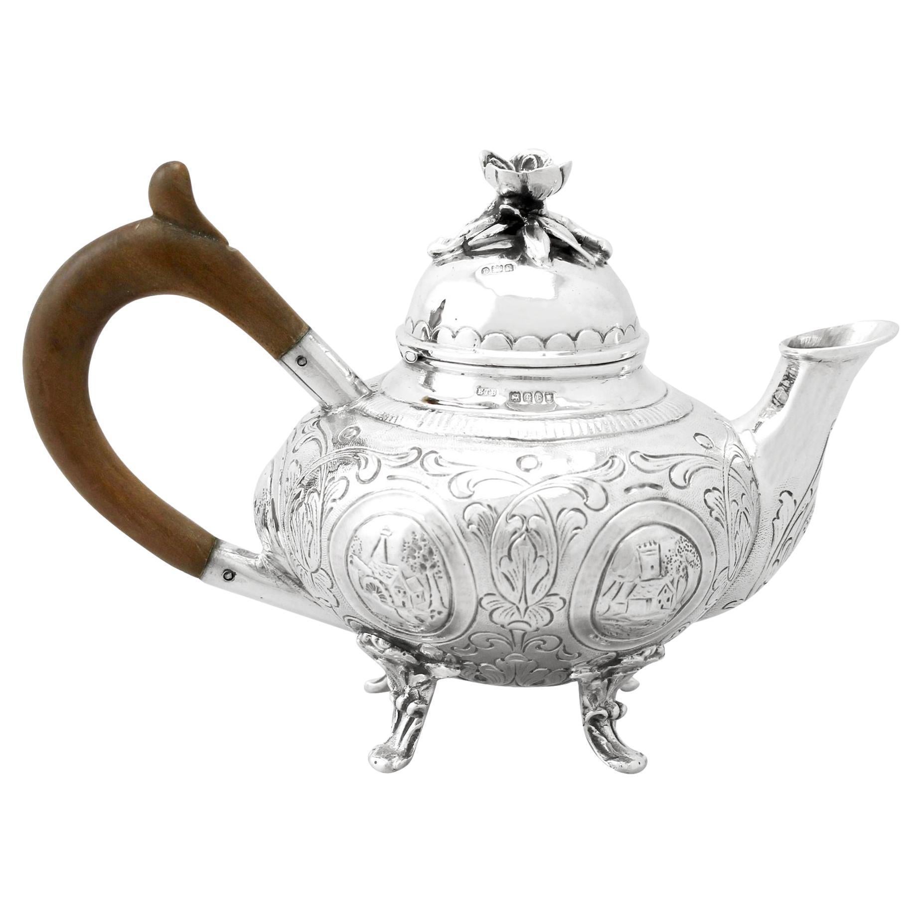 Antique Edwardian Dutch Sterling Silver Bachelor Teapot