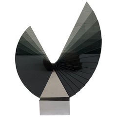 Smoke Glass and Chrome Sculpture by Runstadler Studios