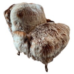 Bespoke Auberge Style Mongolian Sheep Fur Armchair