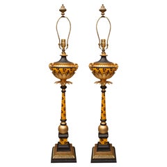 Pair of Italian Decorative Vintage Faux Leopard Lamps