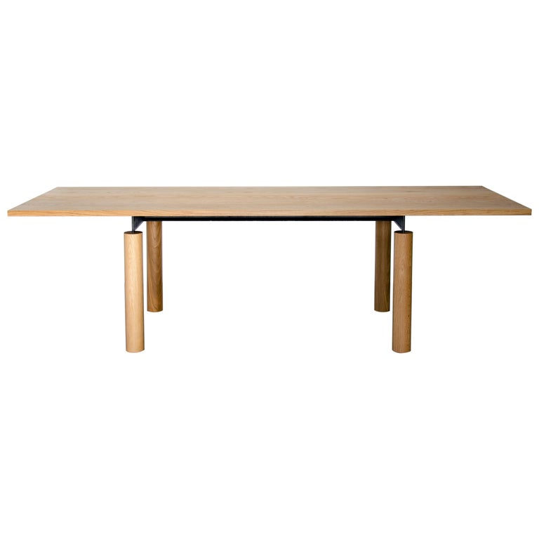 Contemporary Dining Conference Table "Overpass" in White Oak by Casey Lurie For Sale