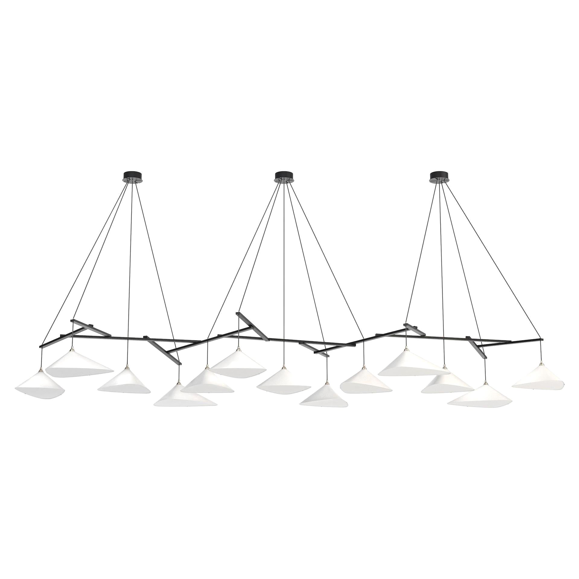 Monumental Daniel Becker 'Emily 13' Chandelier in Matte White for Moss Objects