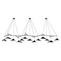 Monumental Daniel Becker 'Emily 13' Chandelier in Glossy Black for Moss Objects