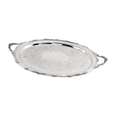 Large Retro Barker-Ellis English Oval Silver Plated Serving Tray