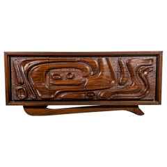 Used 'Oceanic' Sculpted Walnut Dresser by Pulaski Furniture Corporation, circa 1969