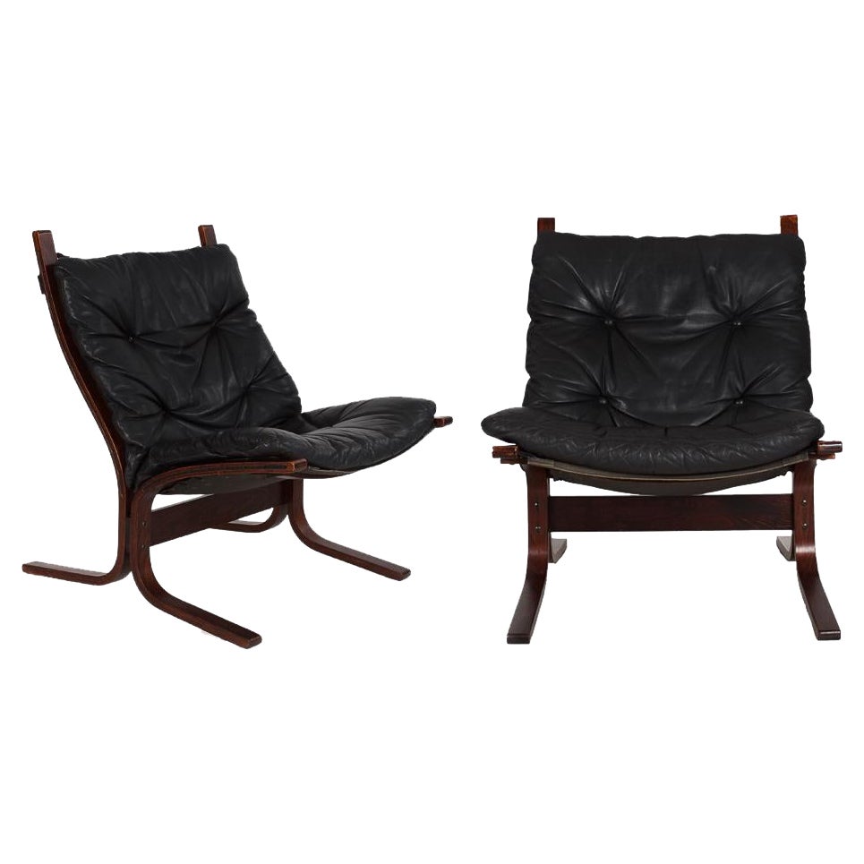 Circa 1970s Pair of Ingmar Relling for Westnofa "Siesta" Leather Lounge Chairs	