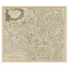 Große antike Karte der Region Berry, Nivernois & Bourbonnais, Frankreich, 1753