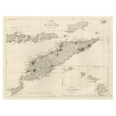 Rare Antique Map with Timor and Nearby Islands Plus an Inset of Hawaii, 1825