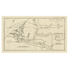 Carte ancienne de la baie de Dusky ou du Dusky Sound en Nouvelle-Zélande par le capitaine Cook, 1803