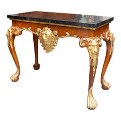 Vintage Regency Style Console Table with Gilt Decorations