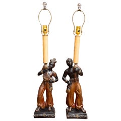 Pair of Vintage Ethnic Figures Converted to Lamps