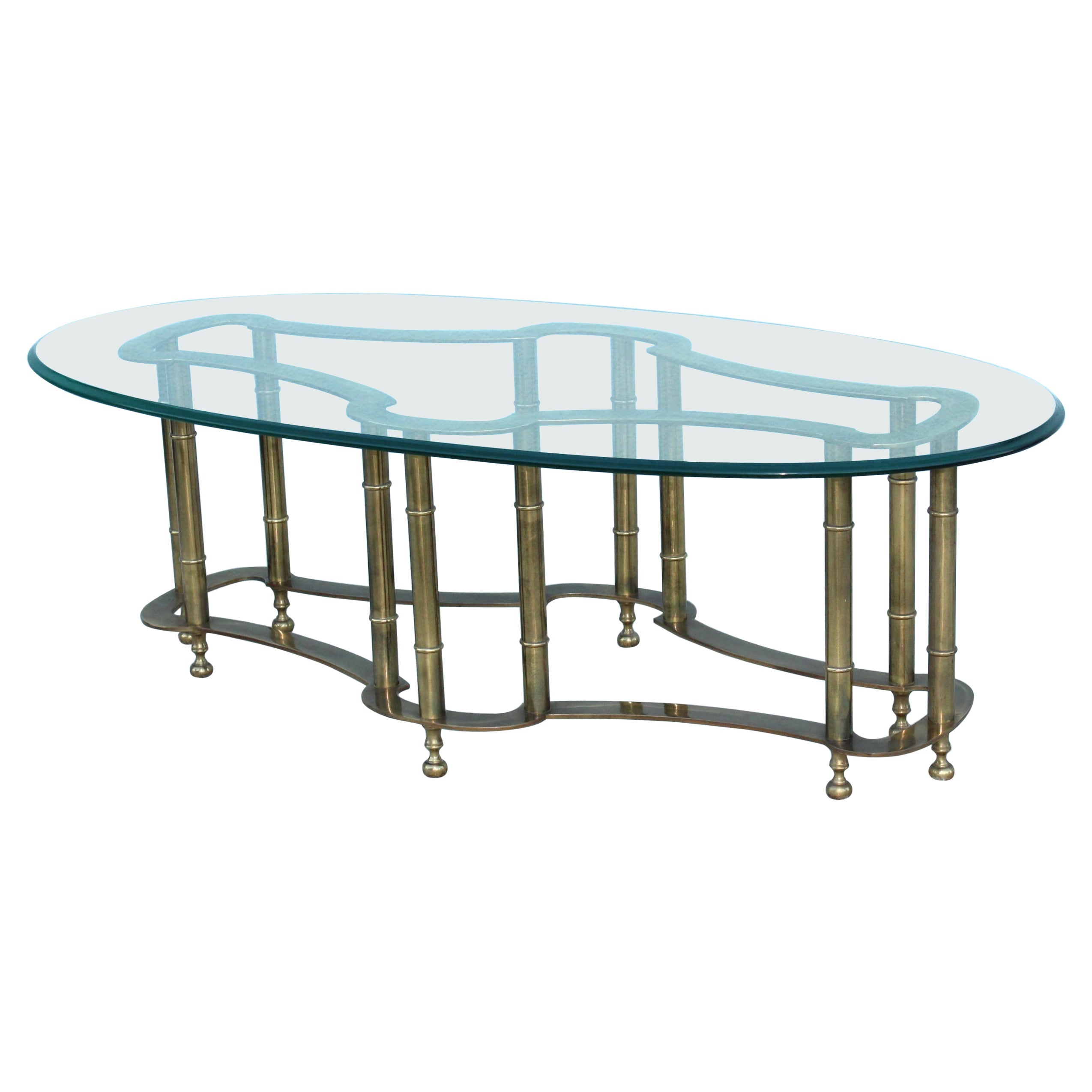 1970's Mastercraft Racetrack Brass Coffee Table