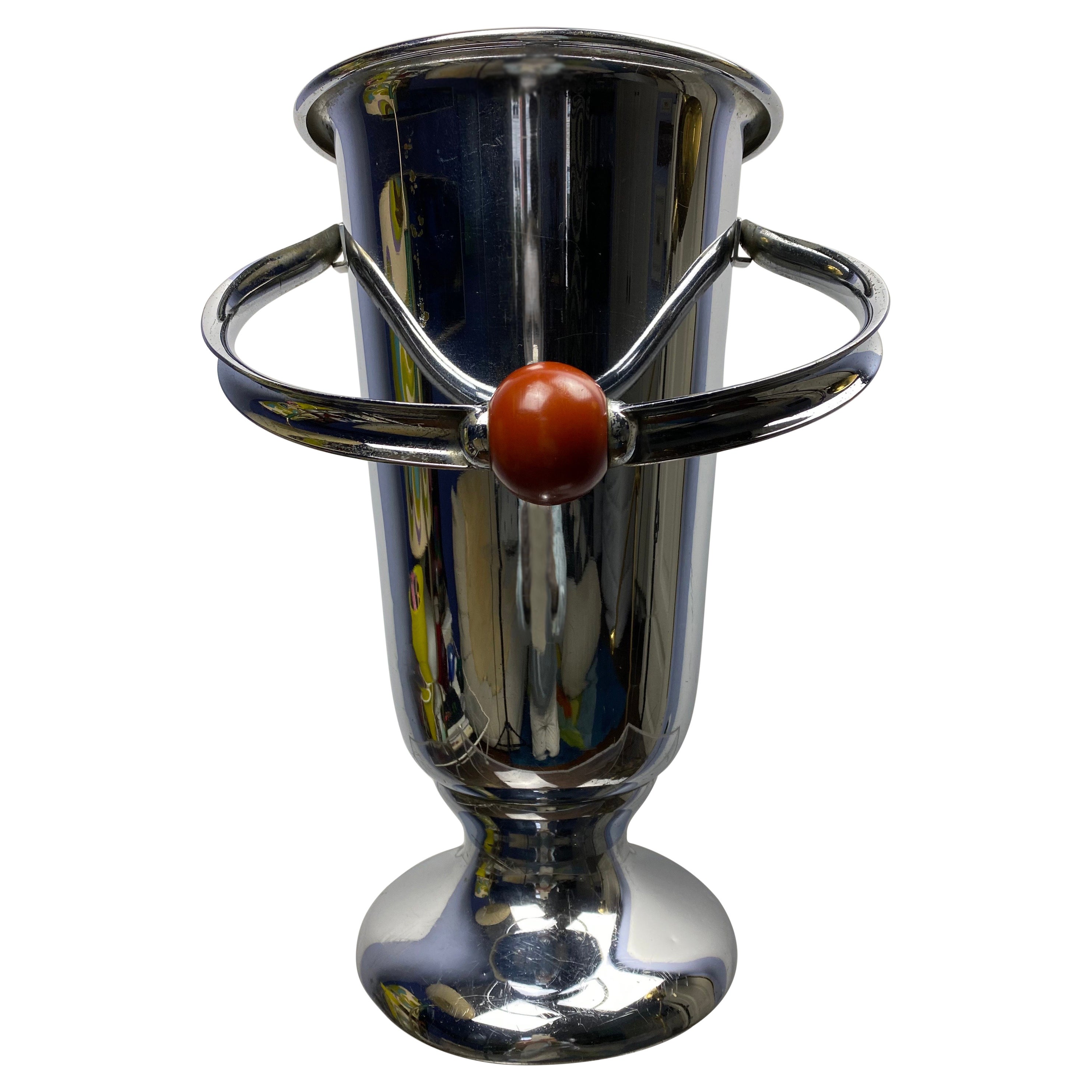 Large Art Deco chromed Brass Champagne or Wine Cooler from WMF, Germany, 1920s