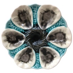 French Majolica Oyster Plate Orchies, circa 1910
