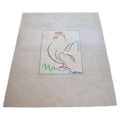 Vintage Pablo Picasso Le Coq Wool Carpet Limited Edition 1997