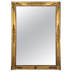 Very Large French Empire Gold Gilt Mirror
