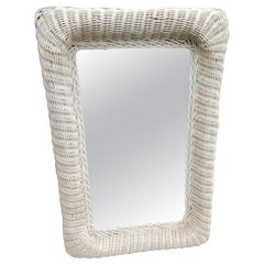 Chabby Chic Vintage Wicker Wall Mirror by Interlude Home, circa 1970s