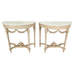 Pair of French Louis XVI-Style Console Tables