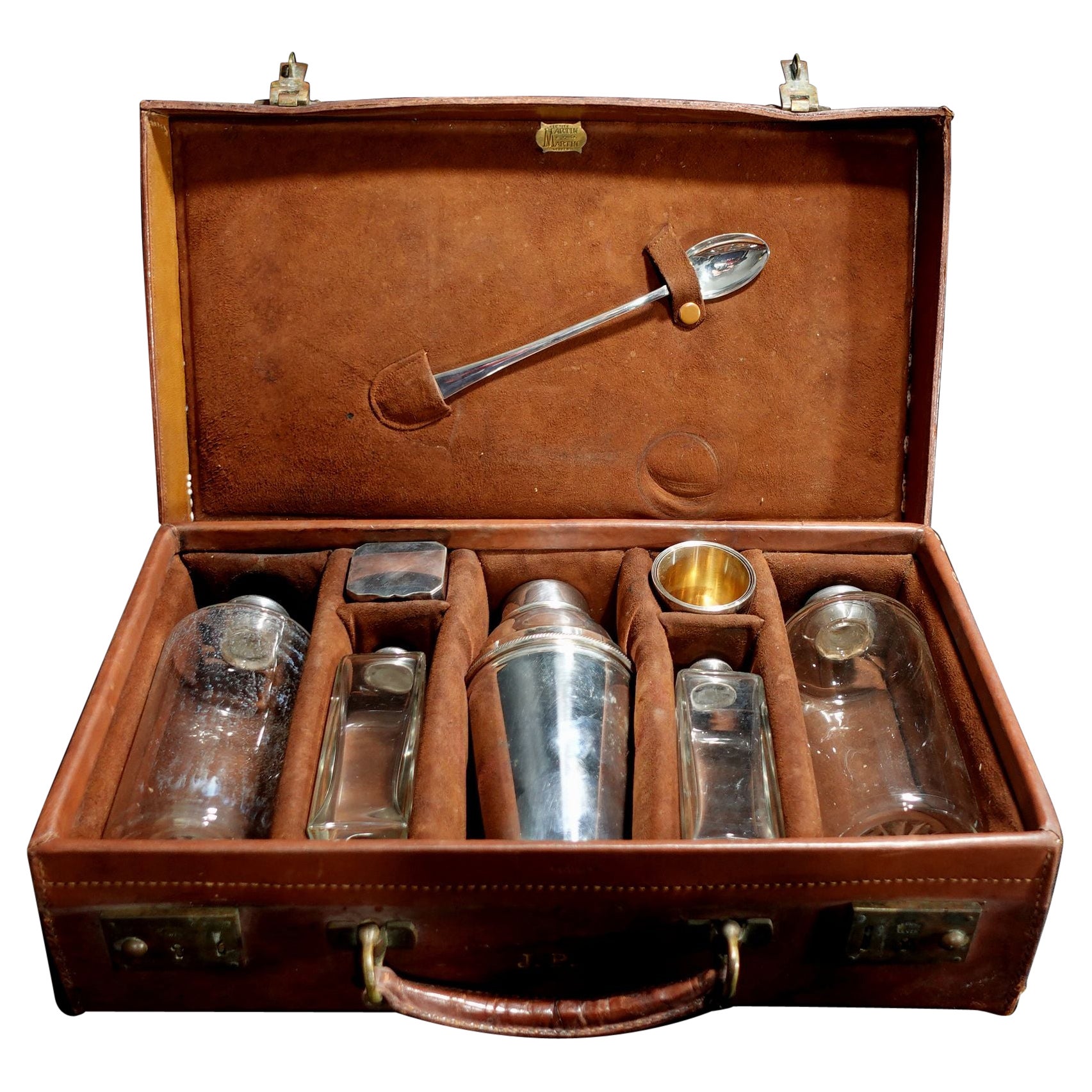 Antique James Dixon & Sons Silver Plate Liquor Set For Sale