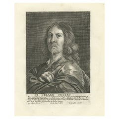 Old Portrait of Painter Gerard Seghers 'Segers', born in Antwerp, Belgium, 1694