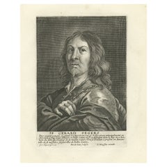 Ancien portrait du peintre Gerard Seghers « Segers », né à Anvers, Belgique, 1694