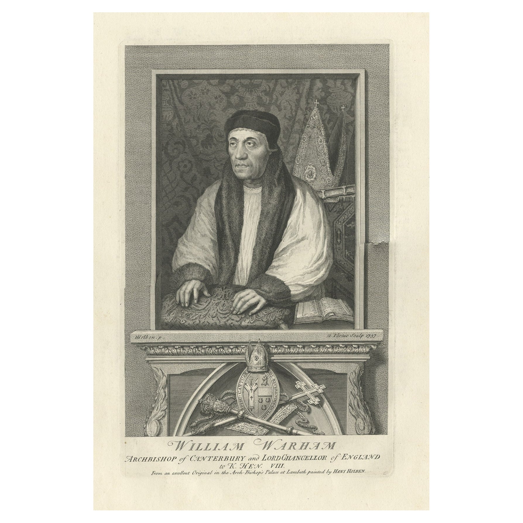 William Warham, Archbishop of Canterbury and Lord Chancellor of England, c.1750 For Sale