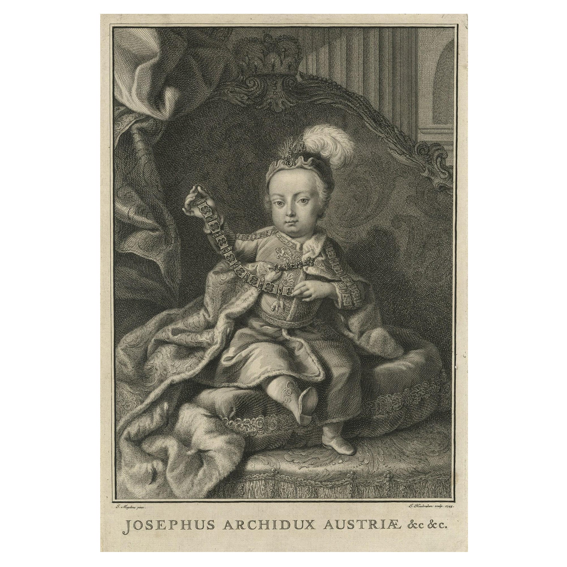 Holy Roman Emperor Joseph I, Ruler of the Austrian Habsburg Monarchy, 1743 For Sale