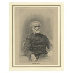 Antique Portrait of Giuseppe Verdi, an Italian Opera Composer, 1901