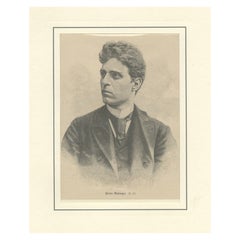 Antique Print of Pietro Mascagni, Italian Composer Primarily Known for his Operas, 1892