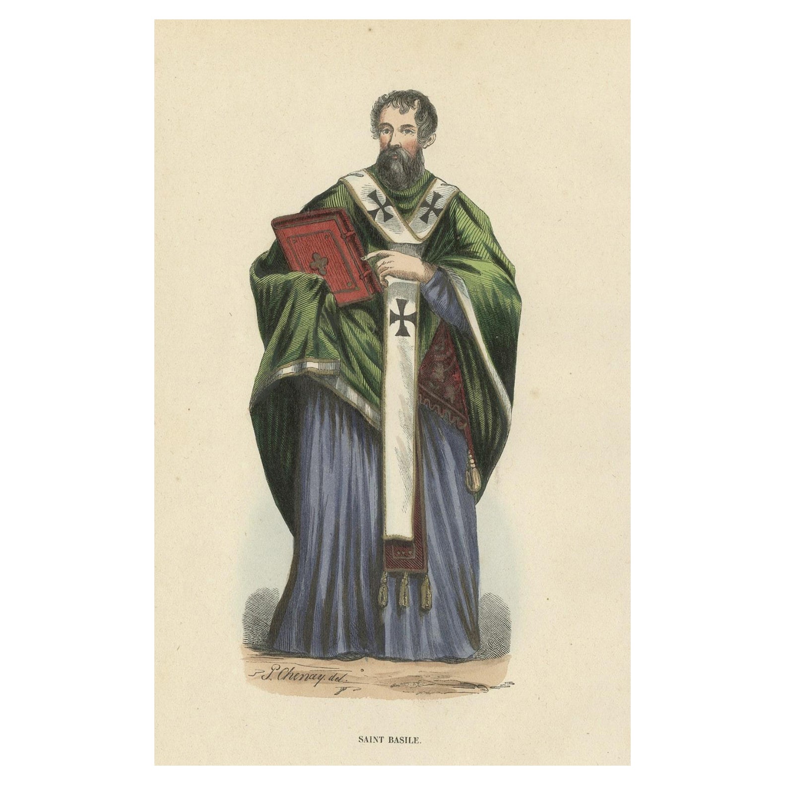 Saint Basil, Father of Communal Monasticism in Eastern Christianity, 1845 For Sale
