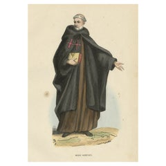 Used Hand-Colored Print of an Armenian Monk, 1845