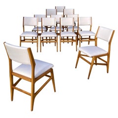 Set of 12 Walnut Dining Chairs, Gio Ponti for Figli Di Amedeo Cassina 1950's