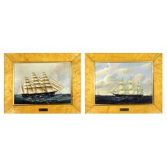 Wedgwood Porcelain Plaques of the Ships the Great Republic and the Dashing Wave