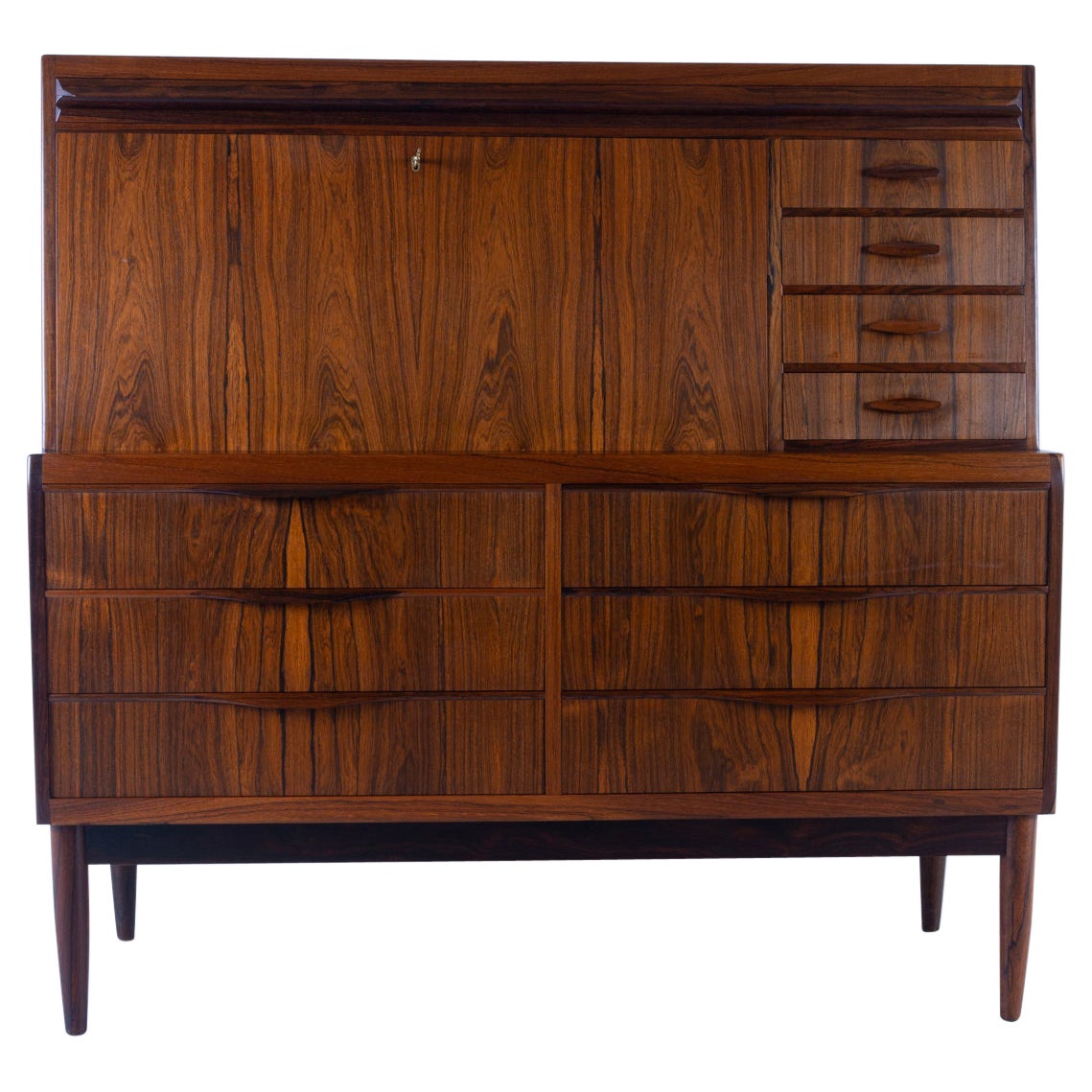 Vintage Danish Rosewood Secretaire by Erling Torvits 1960s