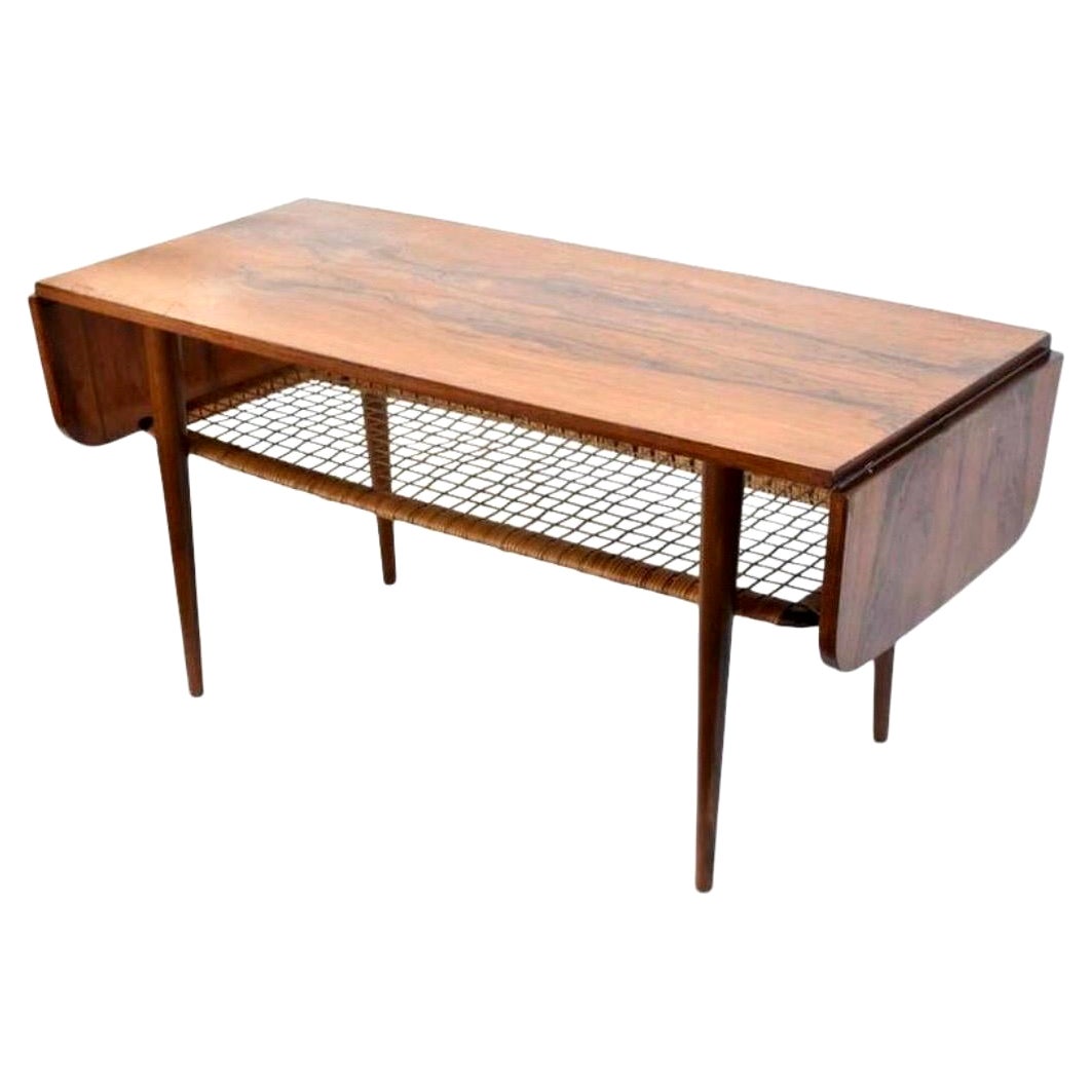 1960s Danish Rosewood Mid-Century Modern Double Leaf Coffee Table For Sale