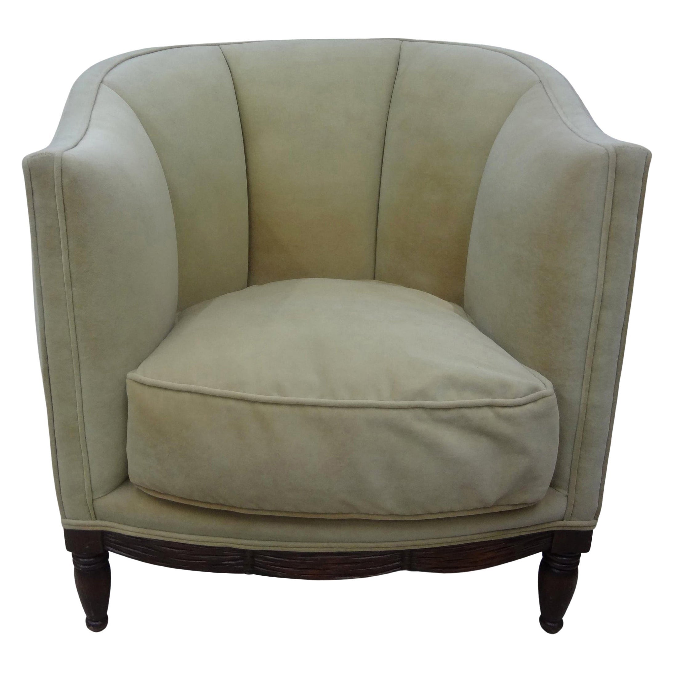 French Louis XVI Style Channel Back Bergere For Sale