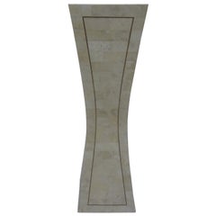 Post-Modern Karl Springer Style Tessellated Stone and Brass Pedestal