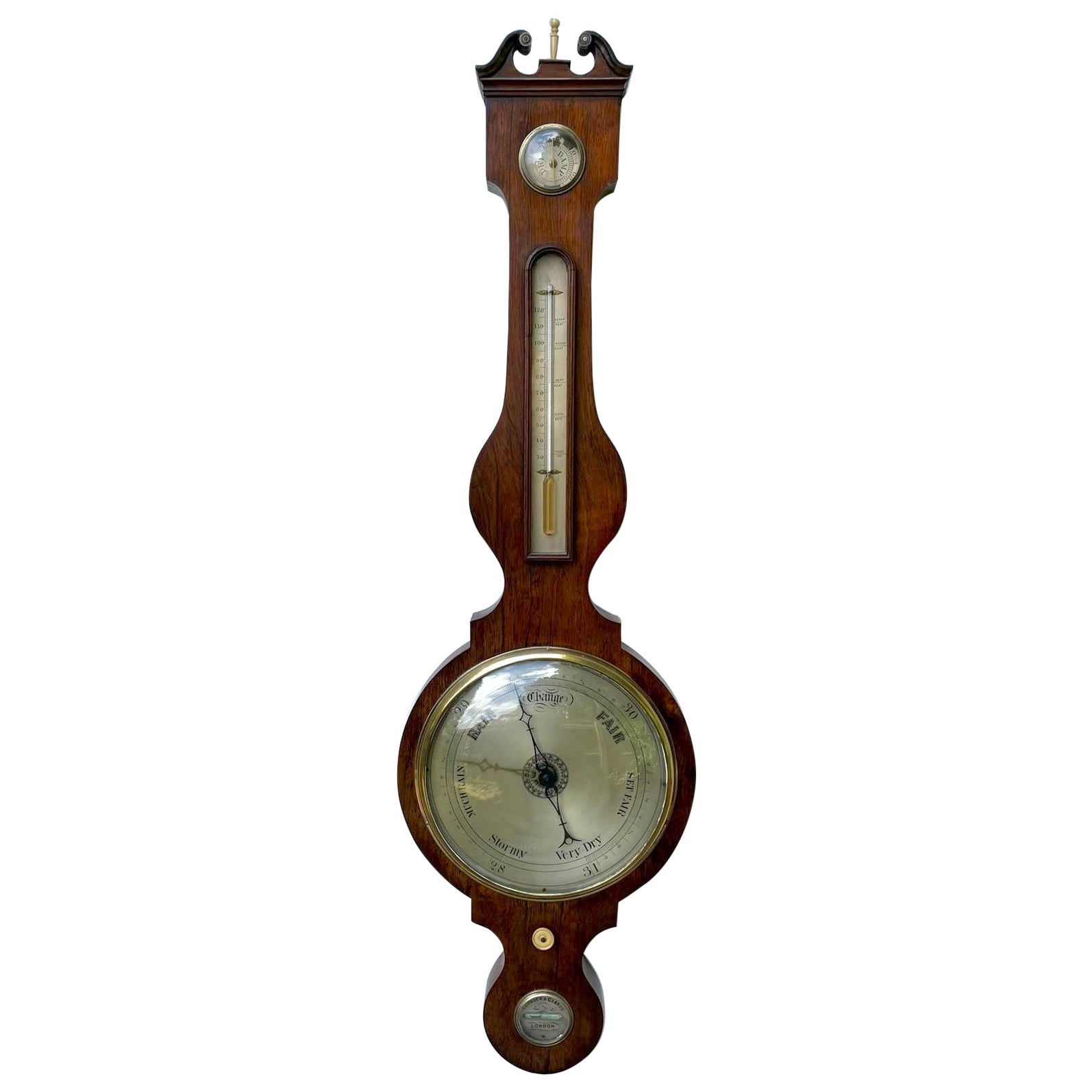 Antikes George III. Mahagoni- Banjo-Barometer im Angebot