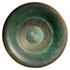 Art Deco Bronze Verdigris Centerpiece Bowl by Carl Sorensen
