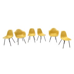 Set of 6 Charles and Ray Eames Fiberglass Chairs