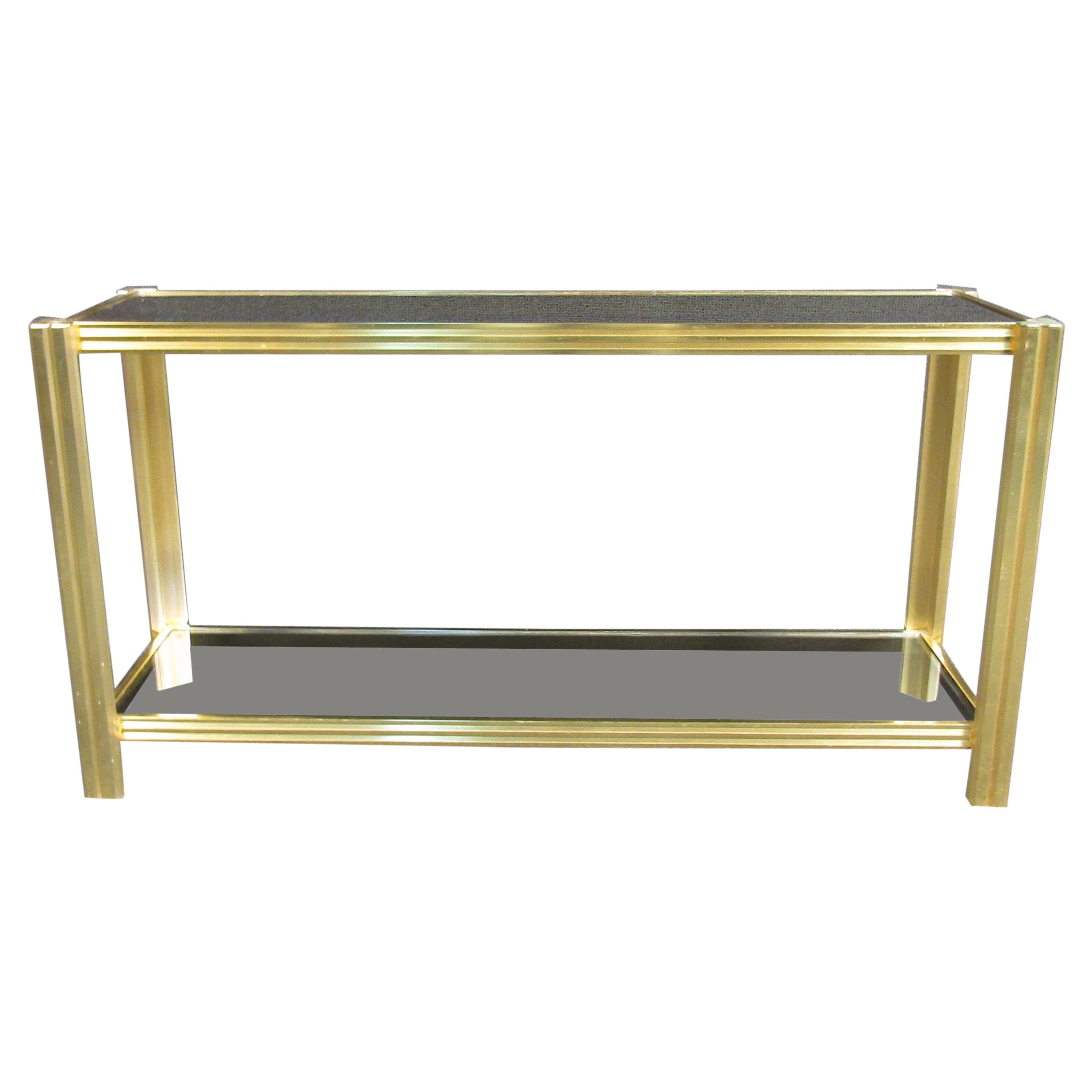 Modern Brass Finish Console Table  For Sale