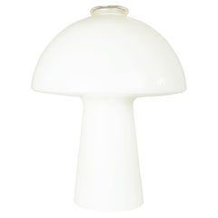 Vintage Large Italian White & Clear Murano Glass "Mushroom" Table Lamp