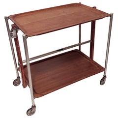 French Moulded Wood Foldable Bar Cart