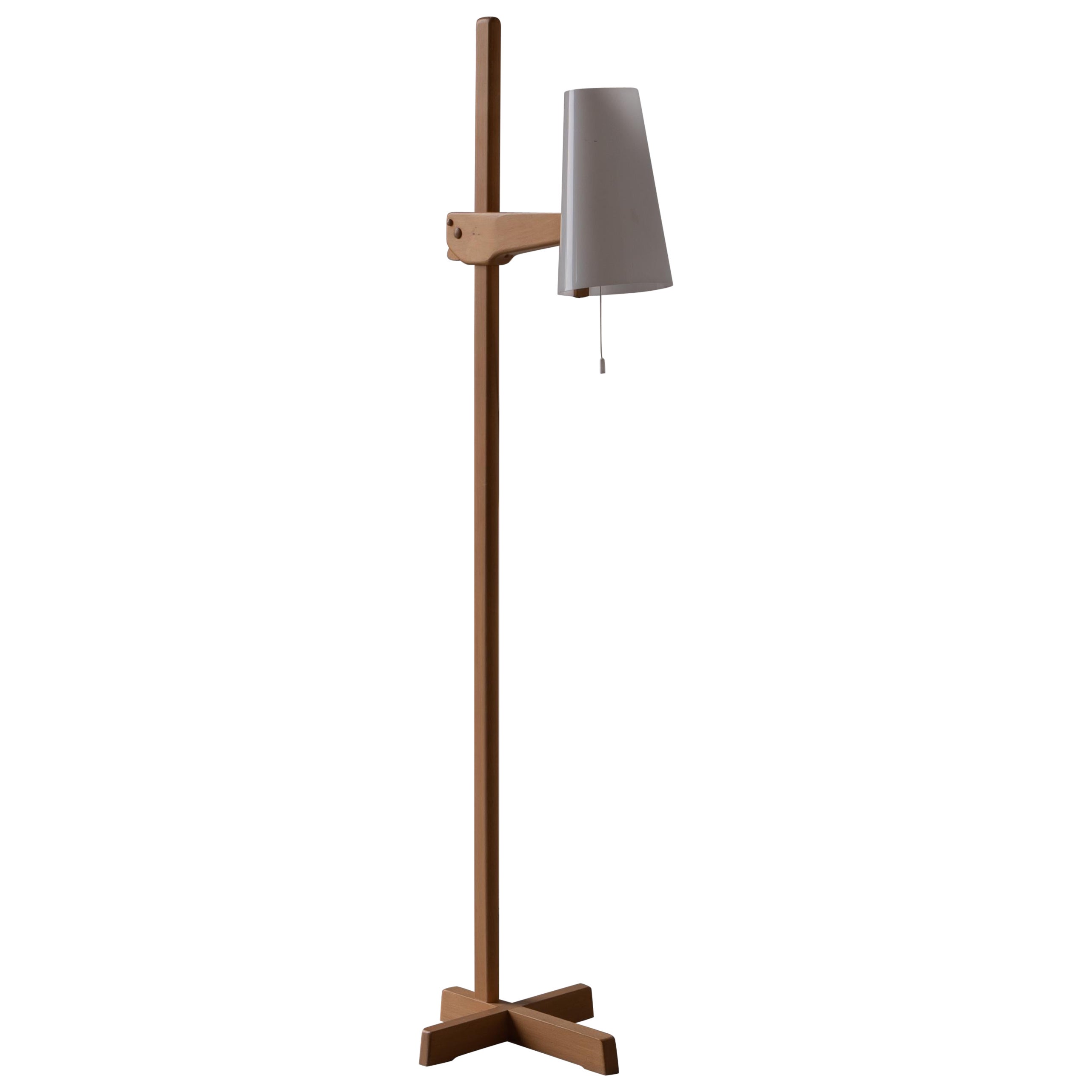 Swedish, Floor Lamp, Solid Oak, Acrylic, Sweden, 1960s