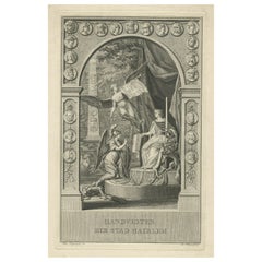 Used Allegorical Frontispiece of Freedom and Rights of Haarlem, The Netherlands, 1751