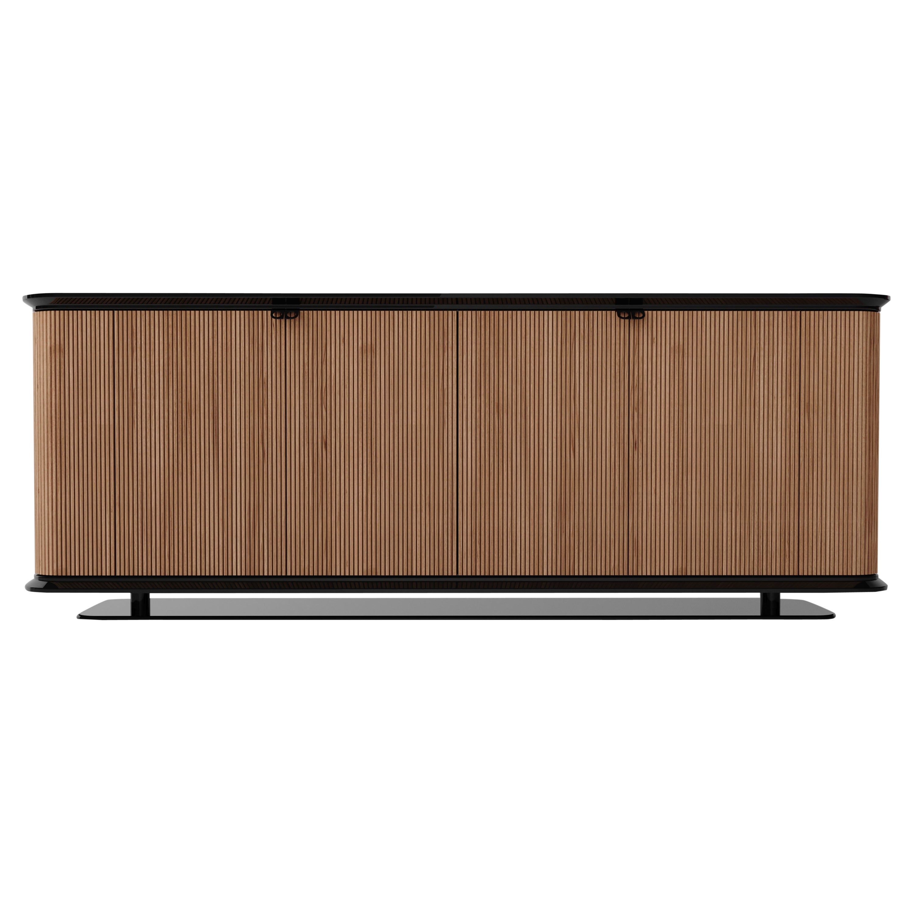 Contemporary Matias Sagaría Double-Sided Sideboard Canaletto Wood Marble Green
